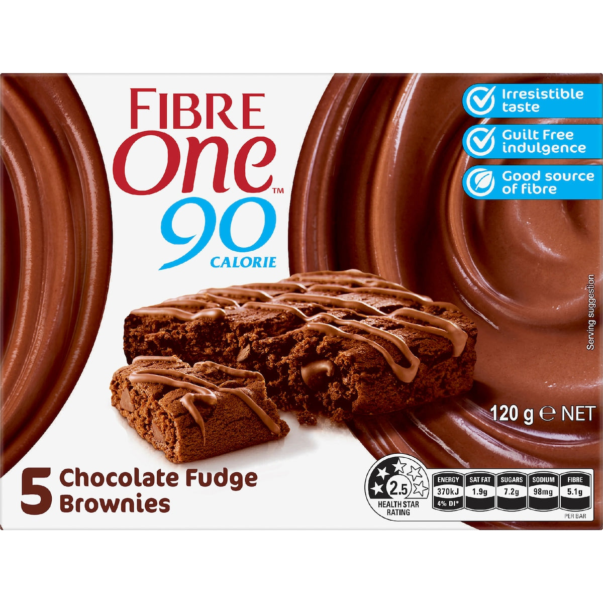 Fibre One 90 Calorie Chocolate Fudge Brownies 24g X 5 Pack