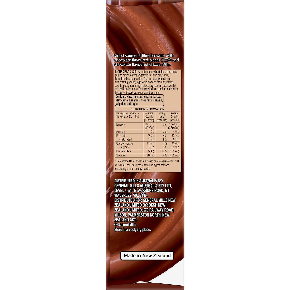Fibre One 90 Calorie Chocolate Fudge Brownies 24g X 5 Pack