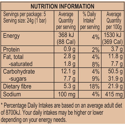 Fibre One 90 Calorie Lemon Drizzle Snack Bars 5 Pack
