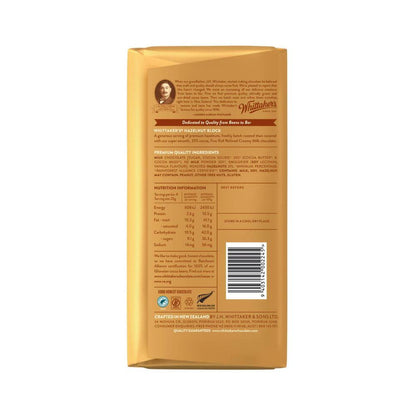 Whittaker's Block Chocolate Hazelnut - 200g