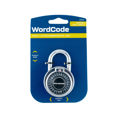 Wordcode 3 Letter Combination Dial Lock - 51mm