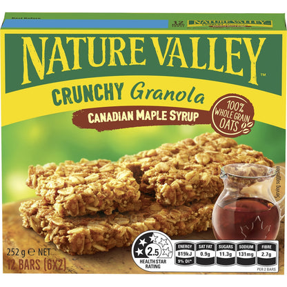 Nature Valley Crunchy Canadian Maple Syrup Granola Bars 252g 6 Pack