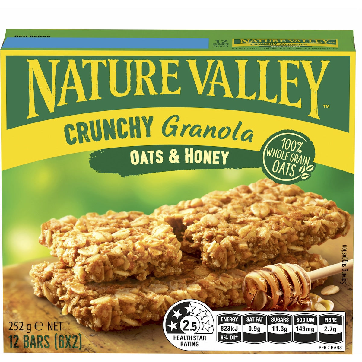 Nature Valley Crunchy Oats & Honey Granola Bars 252g 6 Pack