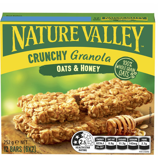 Nature Valley Crunchy Oats & Honey Granola Bars 252g 6 Pack