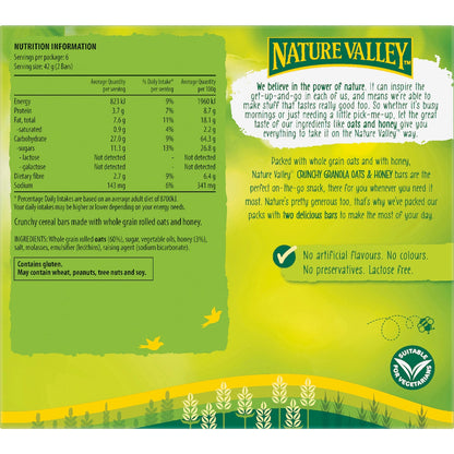 Nature Valley Crunchy Oats & Honey Granola Bars 252g 6 Pack