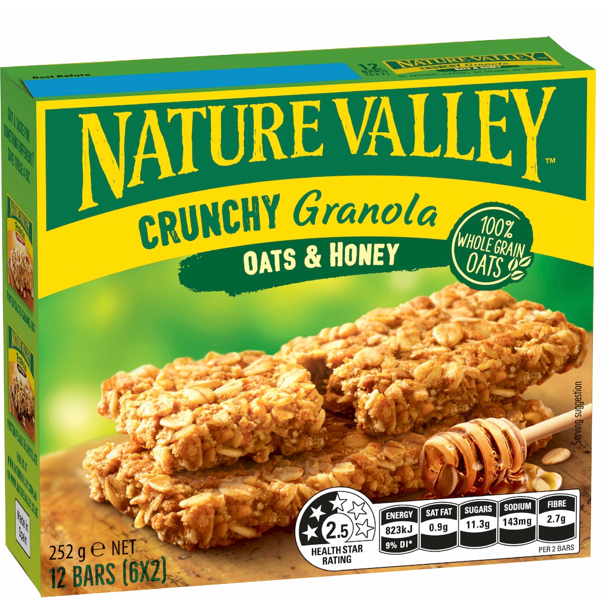 Nature Valley Crunchy Oats & Honey Granola Bars 252g 6 Pack
