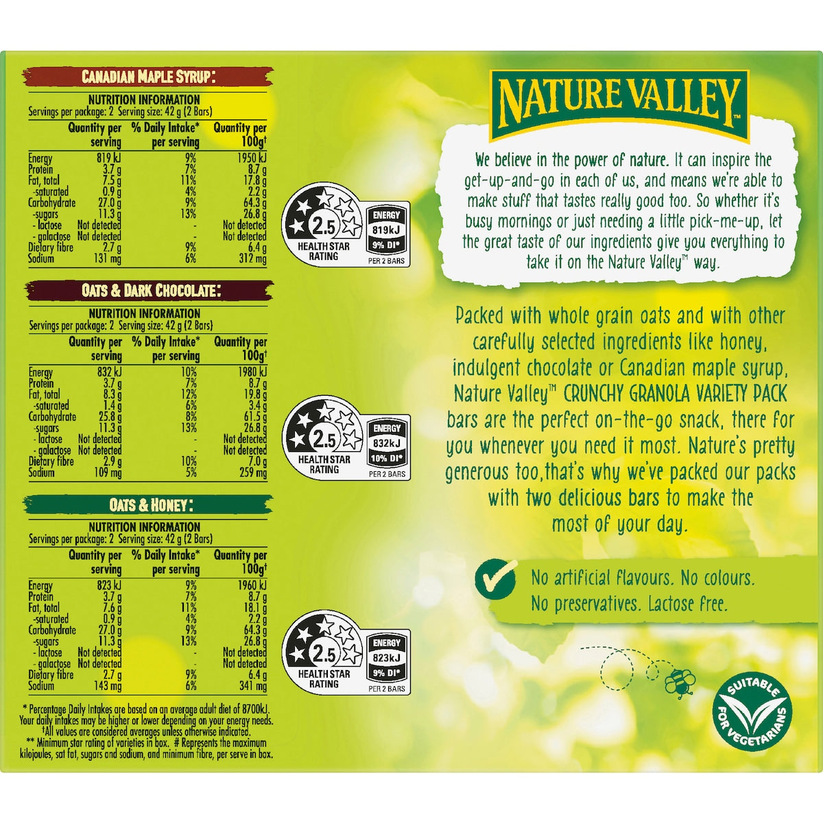 Nature Valley Crunchy Granola Bars Variety 252g 6 Pack