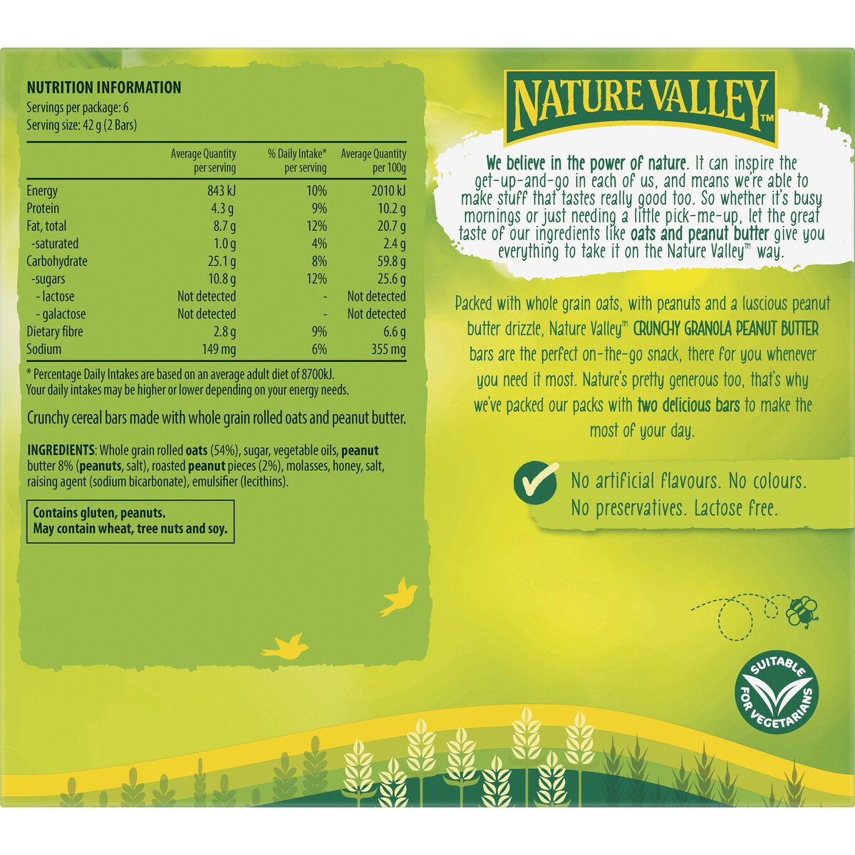 Nature Valley Crunchy Peanut Butter Granola Bars 6 Pack
