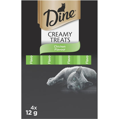 Dine Creamy Treats Cat Treats Chicken Flavour Sachets 12g x 4 pack