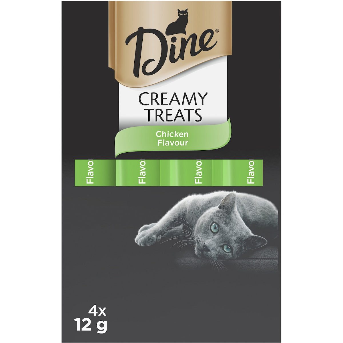 Dine Cat Creamy Treats Chicken Flavour Sachets 12g X 4 Pack