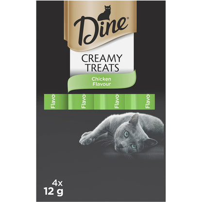 Dine Cat Creamy Treats Chicken Flavour Sachets 12g X 4 Pack