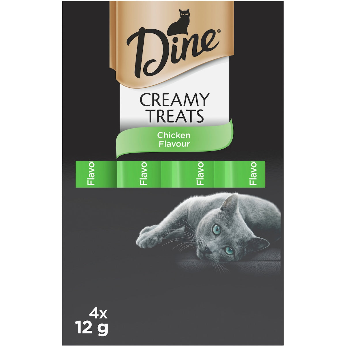 Dine Cat Creamy Treats Chicken Flavour Sachets 12g X 4 Pack