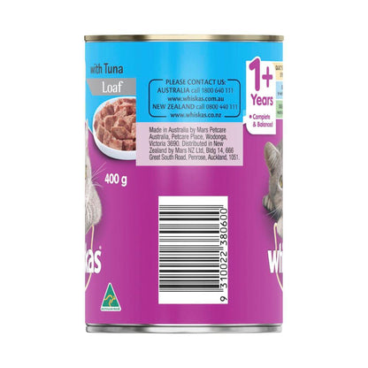 Whiskas 1+ Years Wet Cat Food Tuna Can - 400g