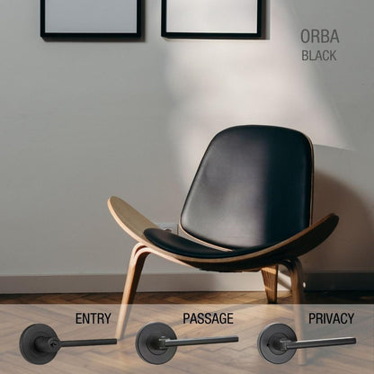 Lemaar Black Orba Passage Set - 65mm Zinc - Durable Electroplated Finish