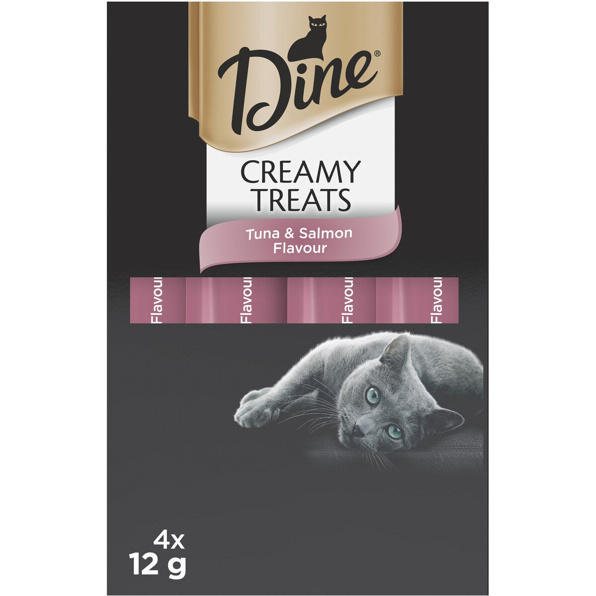 Dine Creamy Treats Cat Treats Tuna & Salmon Flavour Sachets 12g x 4 pack