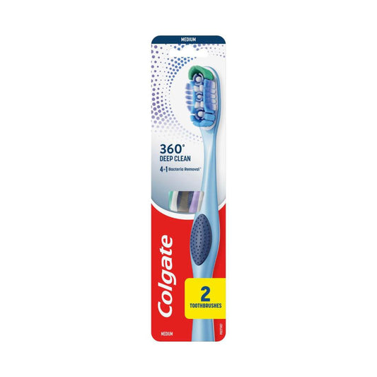 Colgate 360 Degree Medium Toothbrush - 2 Pack