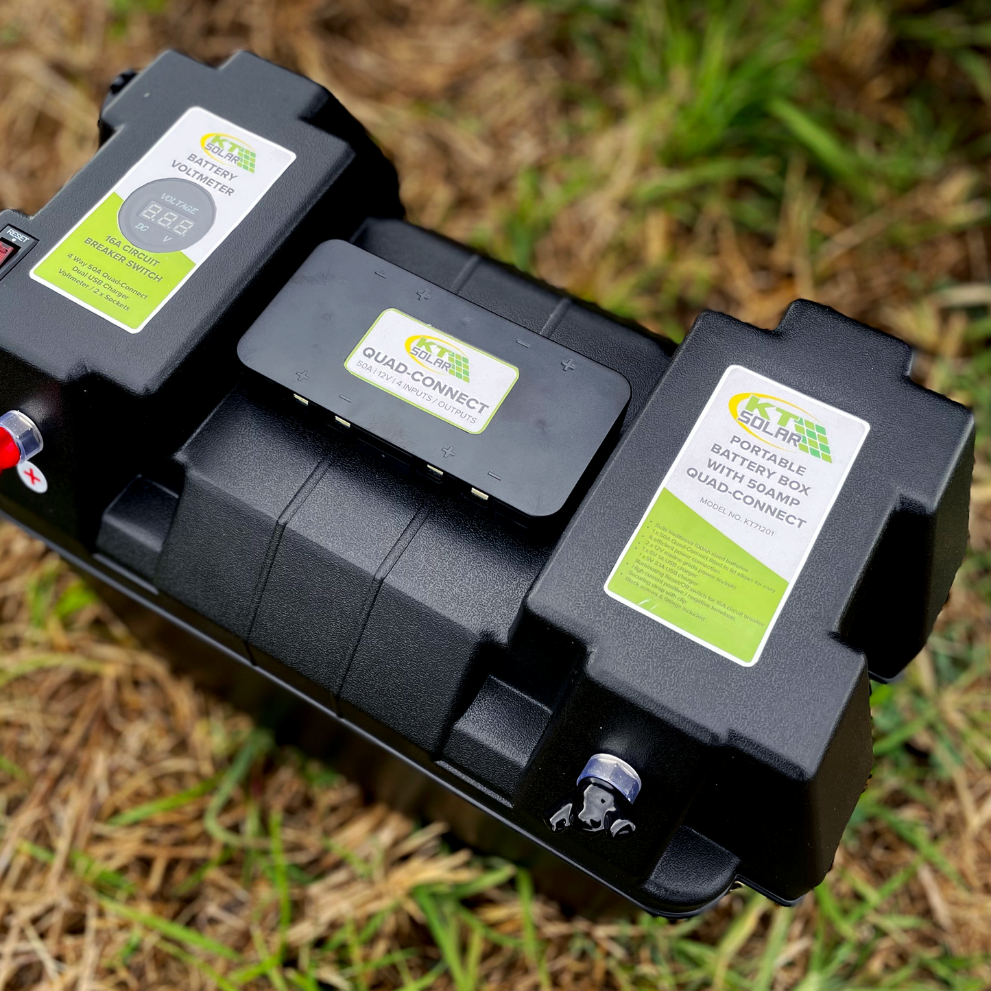 Kt Solar Battery Box Quad Connect - 50Amp - 432mm x 324mm x 272mm