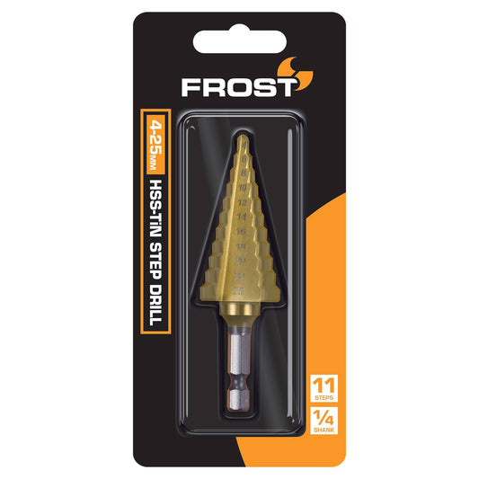 Frost HSS Tin Step Drill - 25mm - 11 Steps