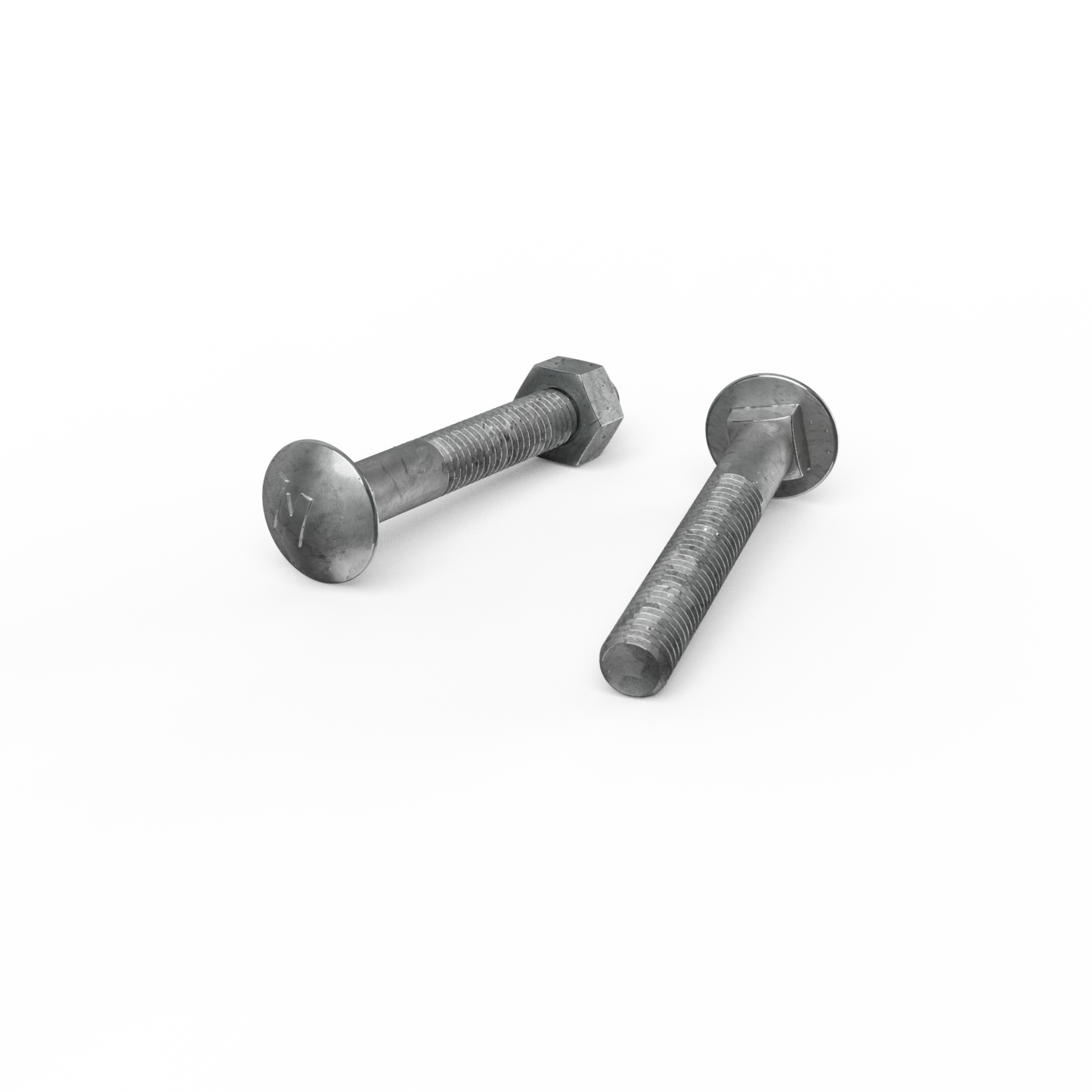 Zenith M8 x 60mm - Hot Dip Galvanised Cup Head Bolts & Nuts - 25 Pack