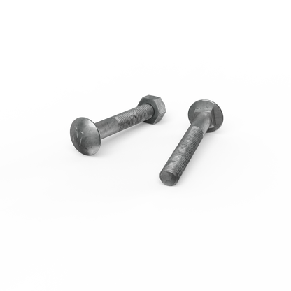 Zenith M8 x 60mm - Hot Dip Galvanised Cup Head Bolts & Nuts - 25 Pack