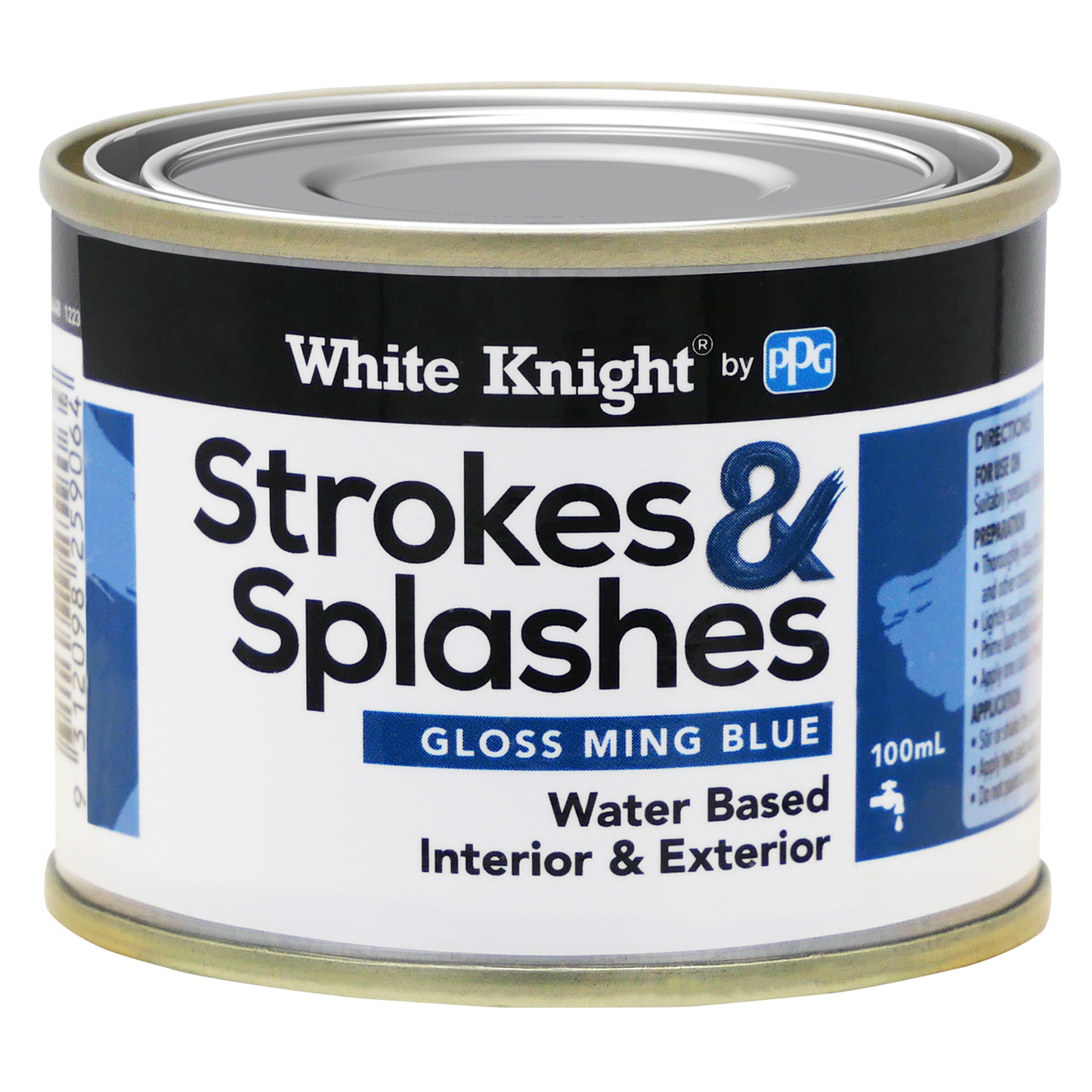 White Knight Ming Blue Strokes and Splashes Paint - 100ml