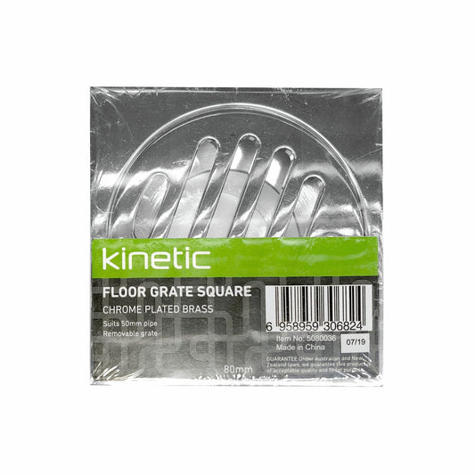 Kinetic Chrome Plated Floor Grate 80mm Brass Square Easy To Carry