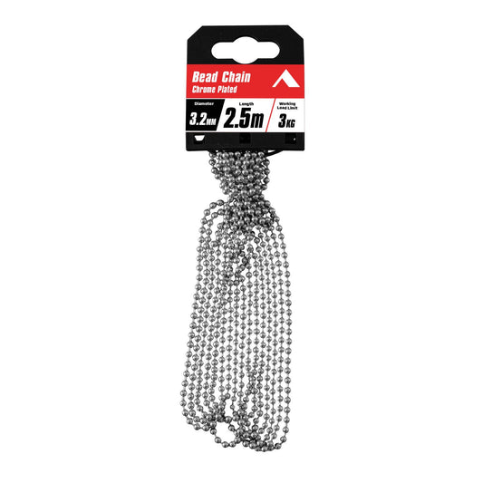 Pinnacle Chrome Plated Bead Chain - 3.2mm x 2.5m - 3kg