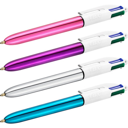 Bic 4 Colour Shine Ballpoint Pens 3 Pack