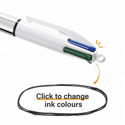 Bic 4 Colour Shine Ballpoint Pens 3 Pack