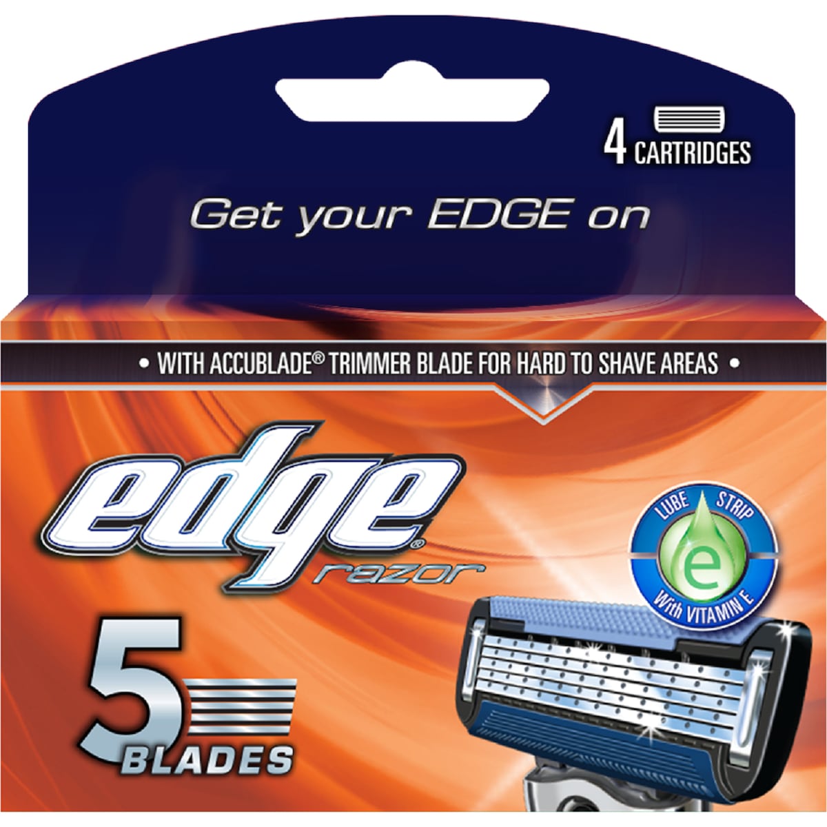 Edge Mens 5 Blade Cartridge 4 pack