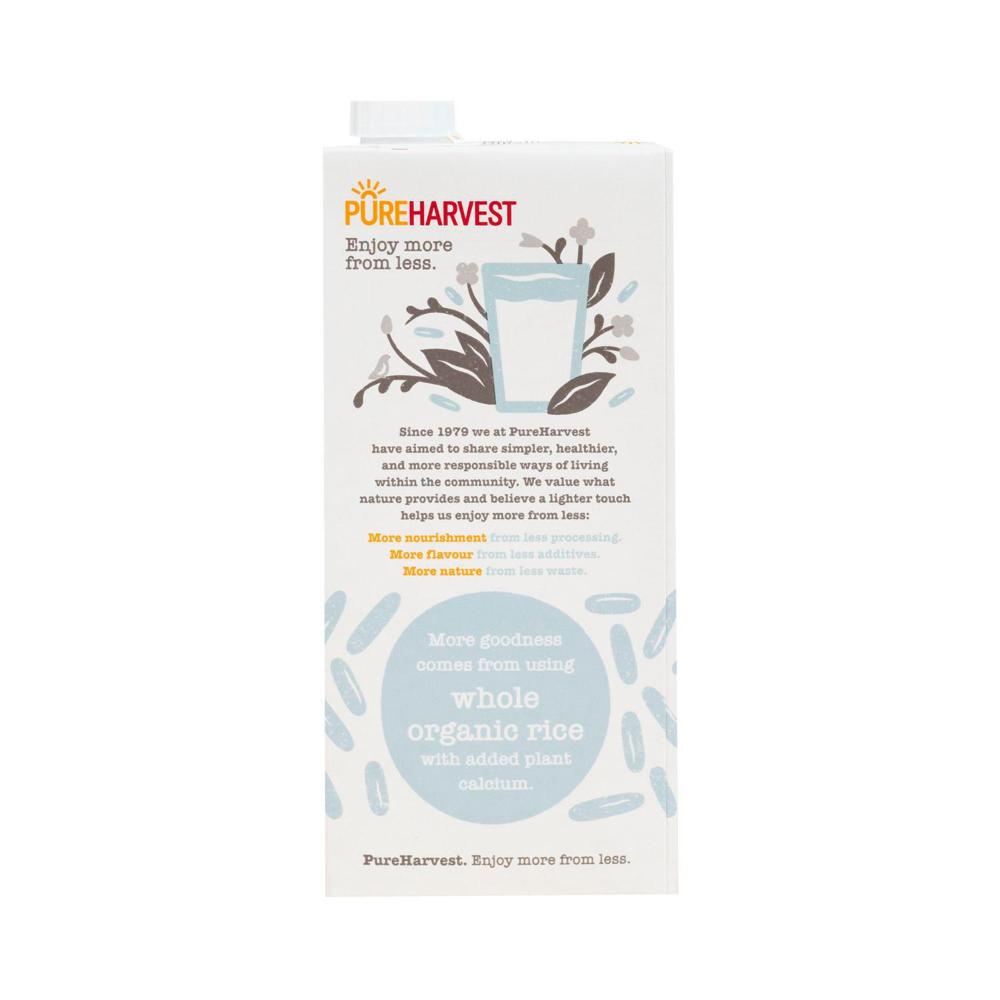 Pureharvest Organic Rice Unsweetened Long Life Milk Uht - 1L