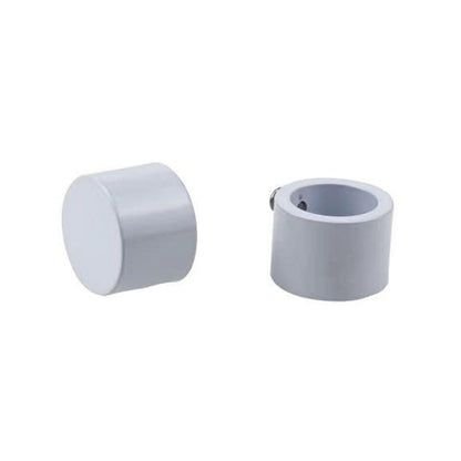 Pillar 32mm White Cap Curtain Rod Finial - 2 Pack