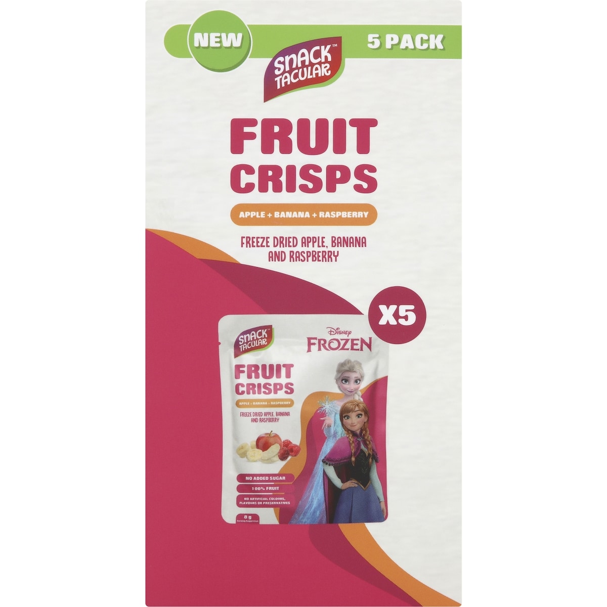 Snacktacular Fruit Crisps Apple Raspberry & Banana 8g X 5 Pack