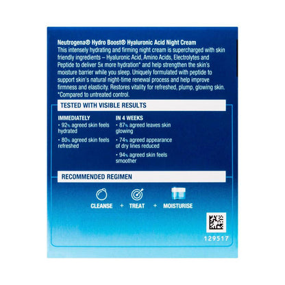 Neutrogena Hydro Boost Hyaluronc Acid Night Cream Moisturiser - 50g