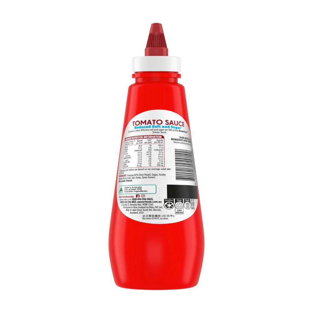 MasterFoods Squeezy Sauce Tomato Reduced Salt & Sugar - 475mL