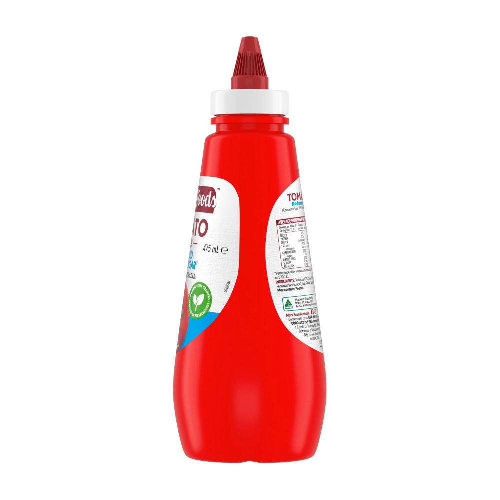 MasterFoods Squeezy Sauce Tomato Reduced Salt & Sugar - 475mL