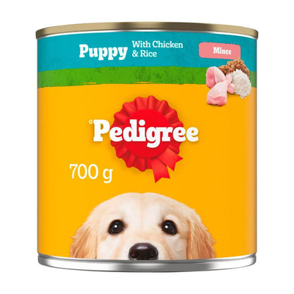 Pedigree Puppy Wet Dog Food With Chicken & Rice Mince Can - 700g