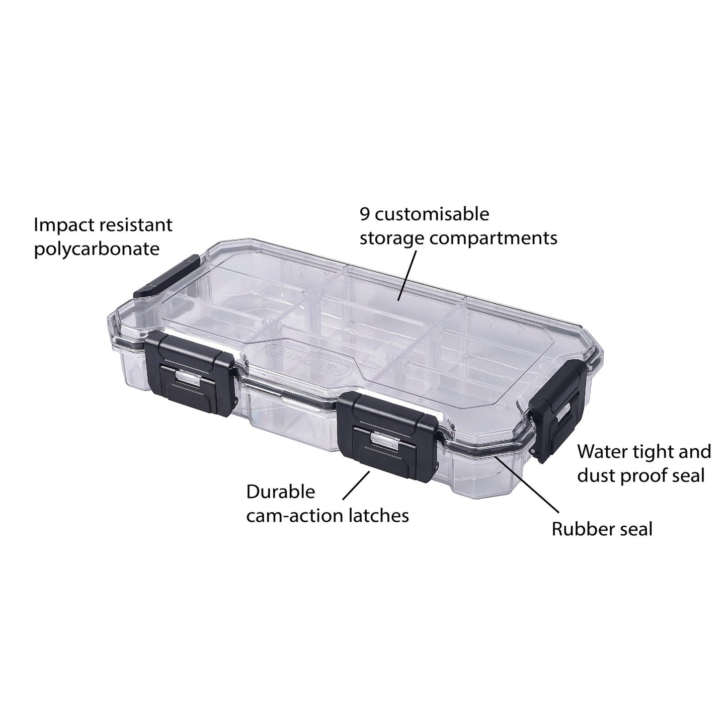 Tactix Waterproof Storage Box - 9 Compartment - Large