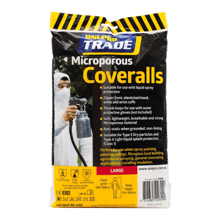 Uni Pro Large Microporous Coveralls Large