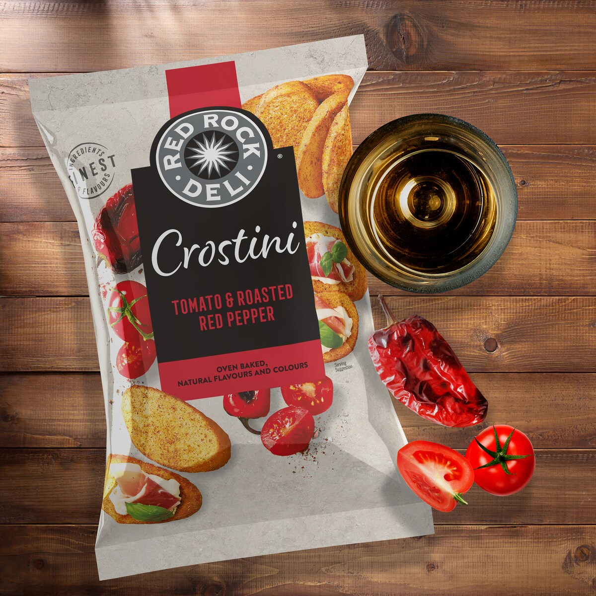 Red Rock Deli Crostini Tomato & Roasted Red Pepper 115g