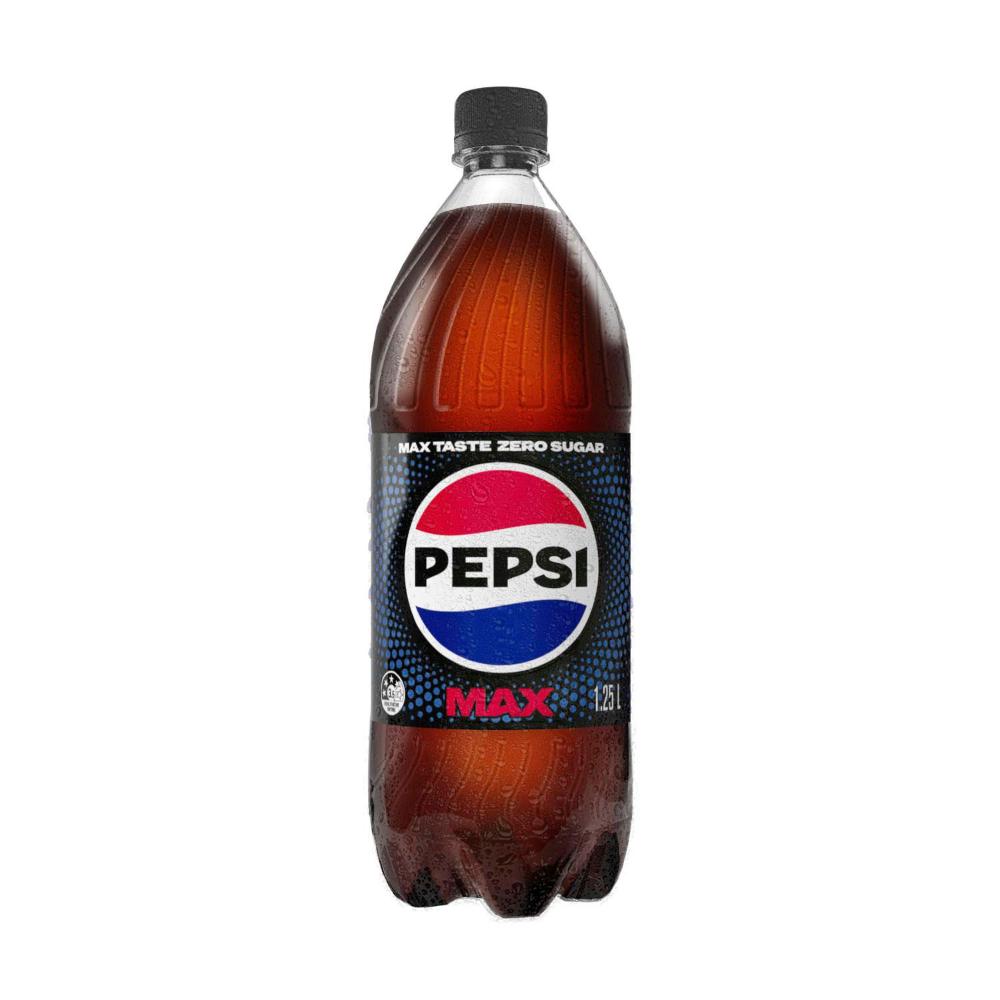 Pepsi Max No Sugar Cola Soft Drink Bottle - 1.25L