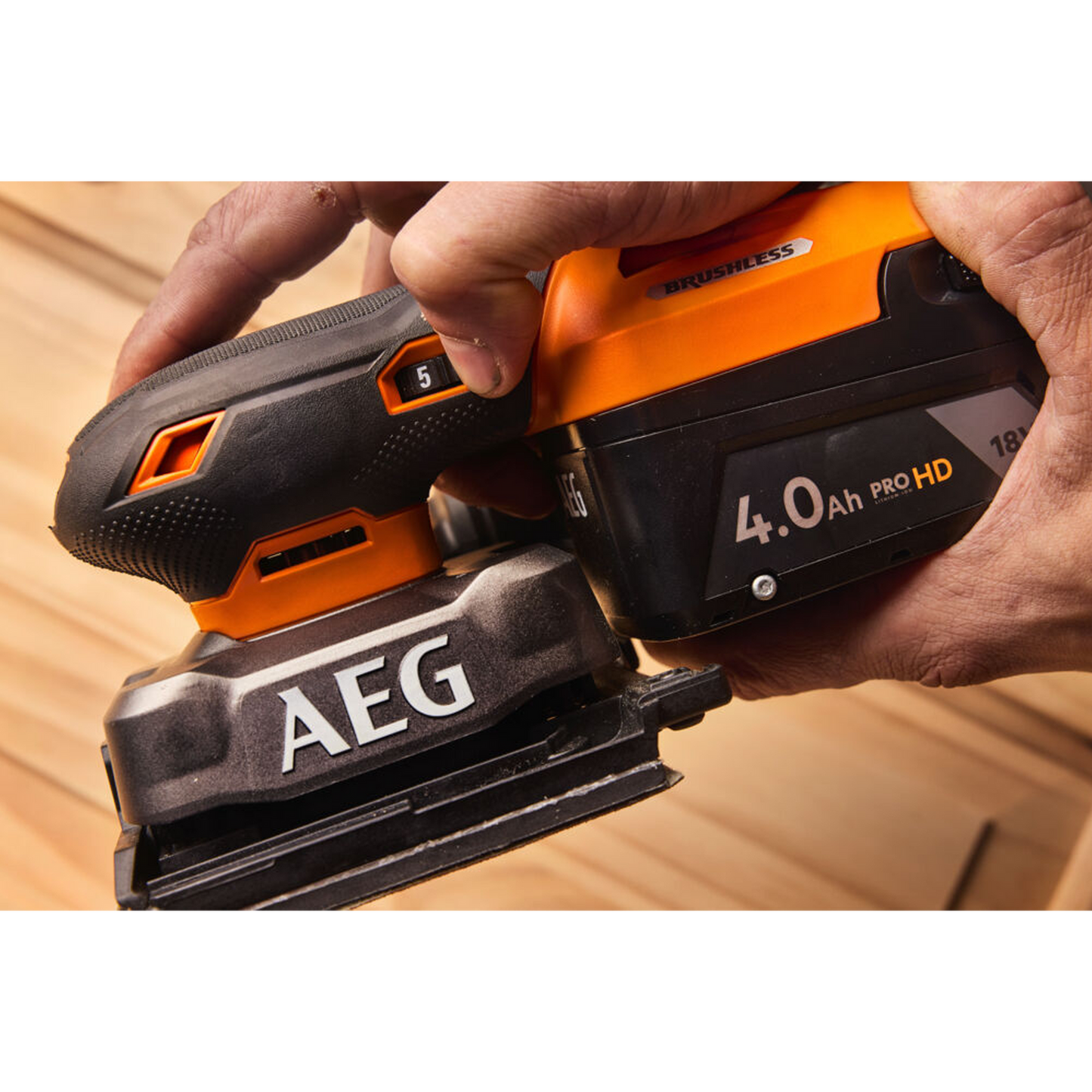 AEG Sub Compact Sheet Sander - 18V - 160 x 109 x 234mm - Skin Only