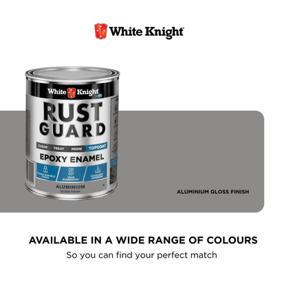 White Knight Rust Guard Aluminium Gloss Epoxy Enamel Paint - 1L