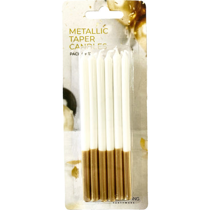 Whiz Pop Bang Metallic Taper Candles Assorted 12 Pack