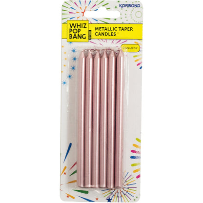 Korbond Party Candles Metallics Gold & Silver 12 Pack