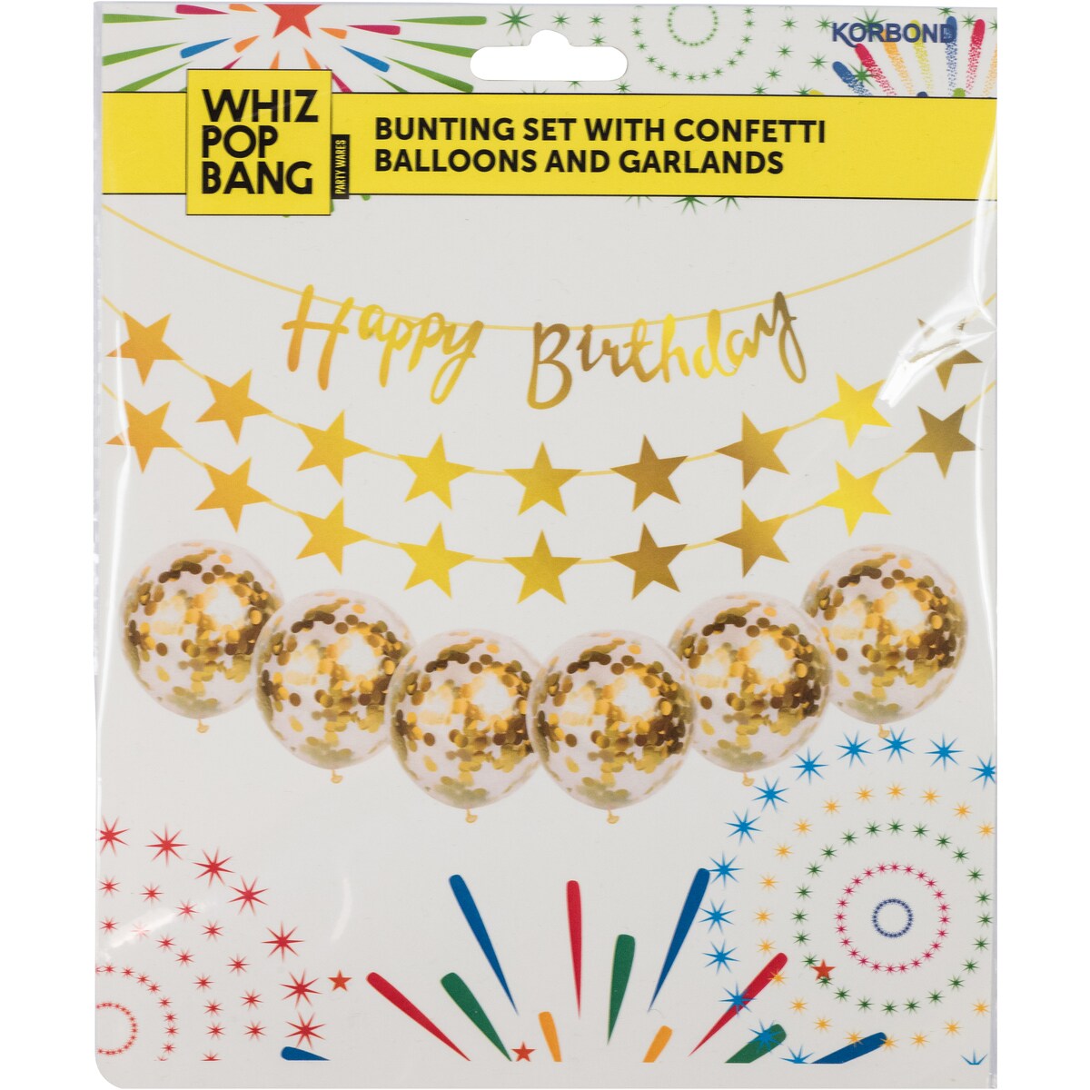Korbond Bunting Set With Confetti Balloons & Garlands 100g