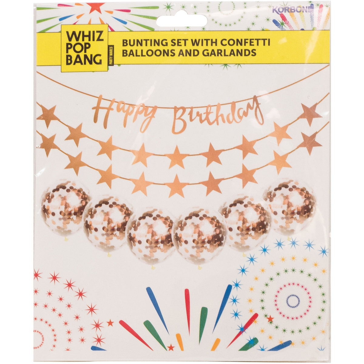 Korbond Bunting Set With Confetti Balloons & Garlands 100g