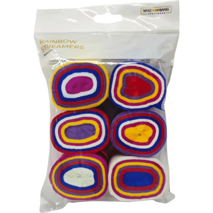 Whiz Pop Bang Rainbow Streamers 6 Pack