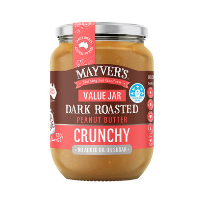 Mayver's Dark Roast Crunchy Peanut Butter - 750g