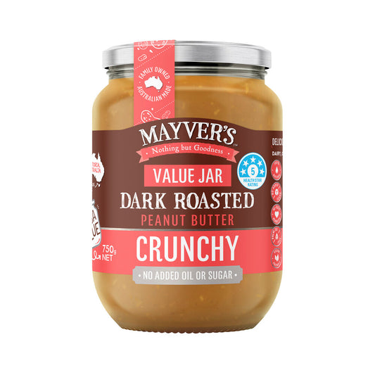 Mayver's Dark Roast Crunchy Peanut Butter - 750g